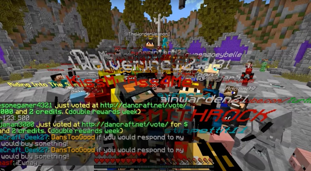 1wolverine12 visible among many player names on Dancraft